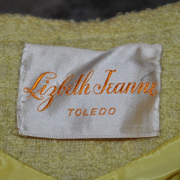 Vintage Lizbeth Jeanne Coat Women's Size Large Yellow Reto Mod Long Wool Coat - Picture 5 of 11